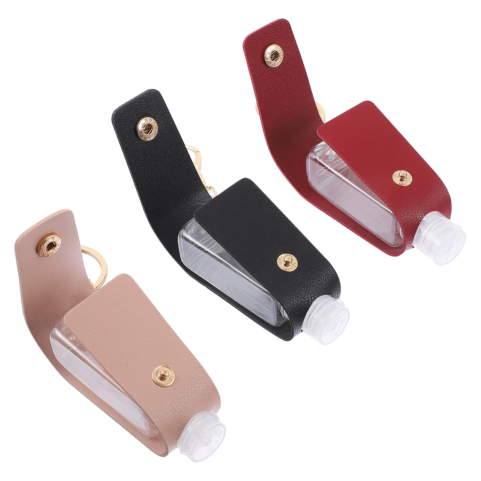 3 set hervulbare 30 ml reissleutelhangerhouders handfleshoezen voor parfumlotion draagbare fles sleutelhanger