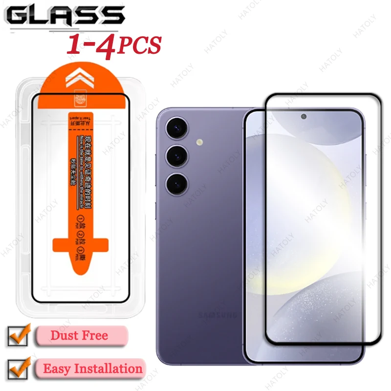 For Samsung Galaxy S24 Glass Dust Free Easy Installation Glass For Galaxy S24 Plus Screen Protector Black Edge Protective Film