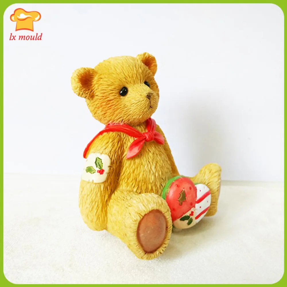 3D Bear Silicone Candle Mold - Resin Plaster Chocolate Kitchen Baking Pastry Decoration Tool for Household Use