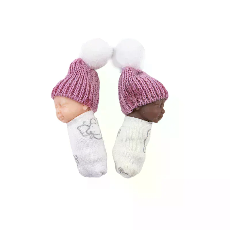 /Cna/Baby Newborn Pvc Ornament Handle Toy  Finger Doll Real Clothes Random Simulation