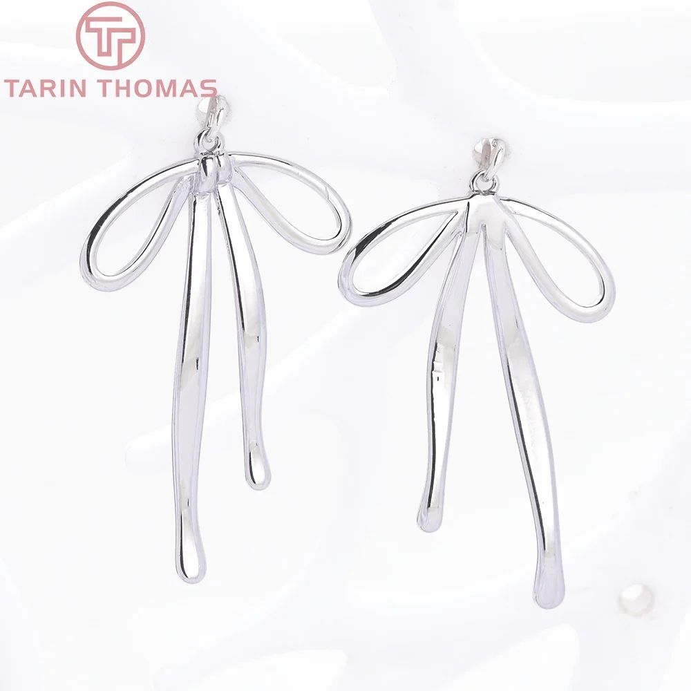 (9596) 6 قطعة 20.5x32.5 مللي متر 24K الذهب اللون النحاس Bowknot Charms المعلقات عالية الجودة DIY بها بنفسك صنع المجوهرات النتائج بالجملة