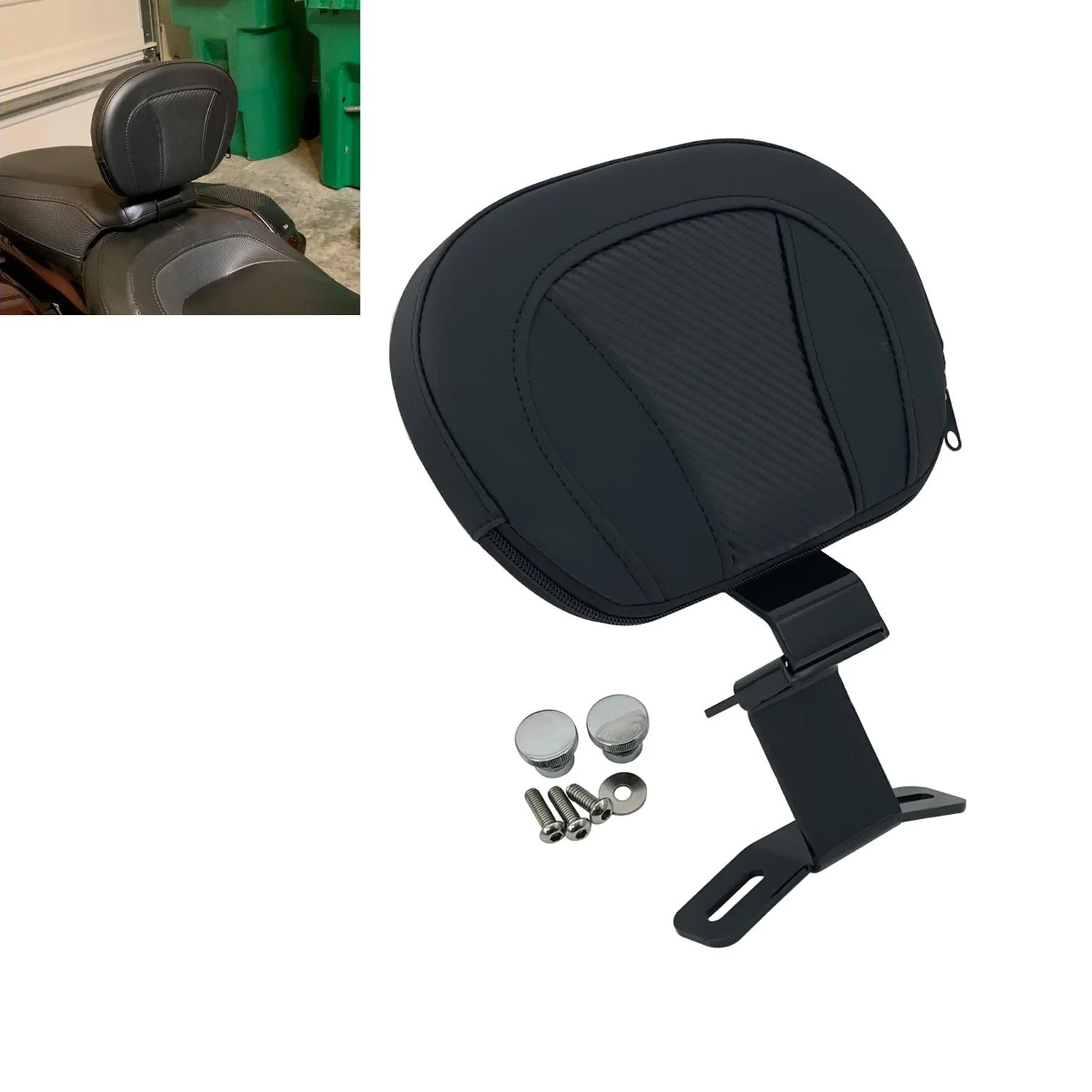 Front Adjustable Driver Rider Backrest Pad Cushion For Harley Touring CVO Road Electra Glide Road King Special Classic 2009-2022