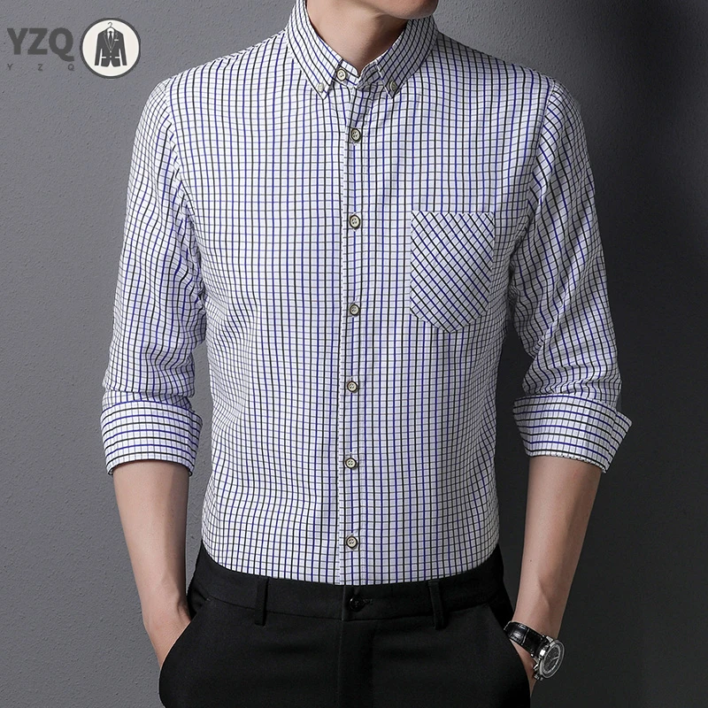 New Men\'s Casual Striped Long Sleeved Lapel Shirt for Summer Fashion Comfort No Ironing Wrinkle Resistant Top