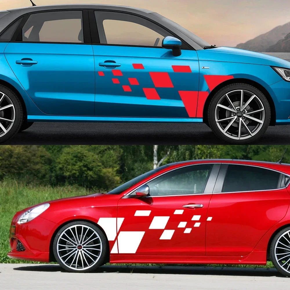 Car Flag Squares Graphics Stickers Decal For Kia Sportage Renualt Duster Nissan Qashqai Honda CR-V Lexus RX Subaru Forester Cars view 4