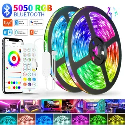 DC 12V 16.4-100ft Rgb Led Licht Strips Voor Slaapkamer Smd5050 Muziek Sync Tuya Wifi App Controle Led Strip Lights Kleur Veranderend Touw