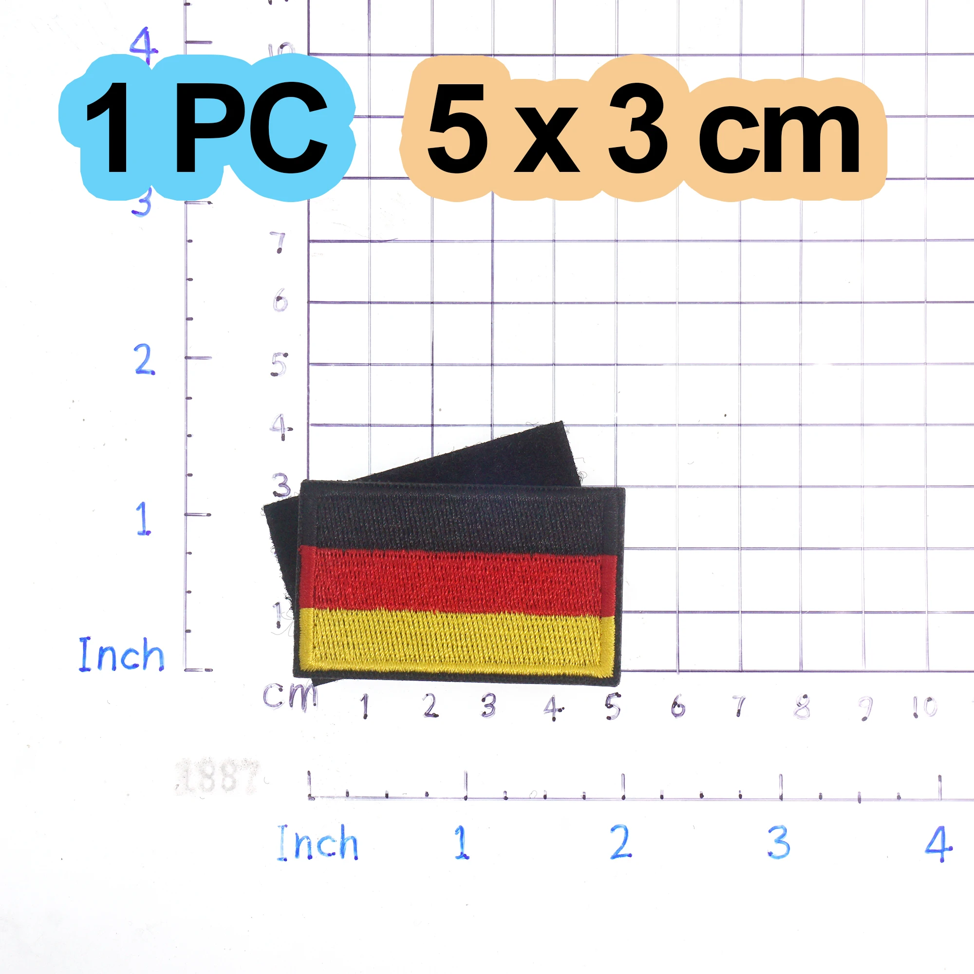 5PCS/1PC Deutsche Flagge Gestickter Aufnäher Deutschland Haken & Schleife Schulter Abzeichen Applikation Eisen Auf für Kleidung Zubehör
