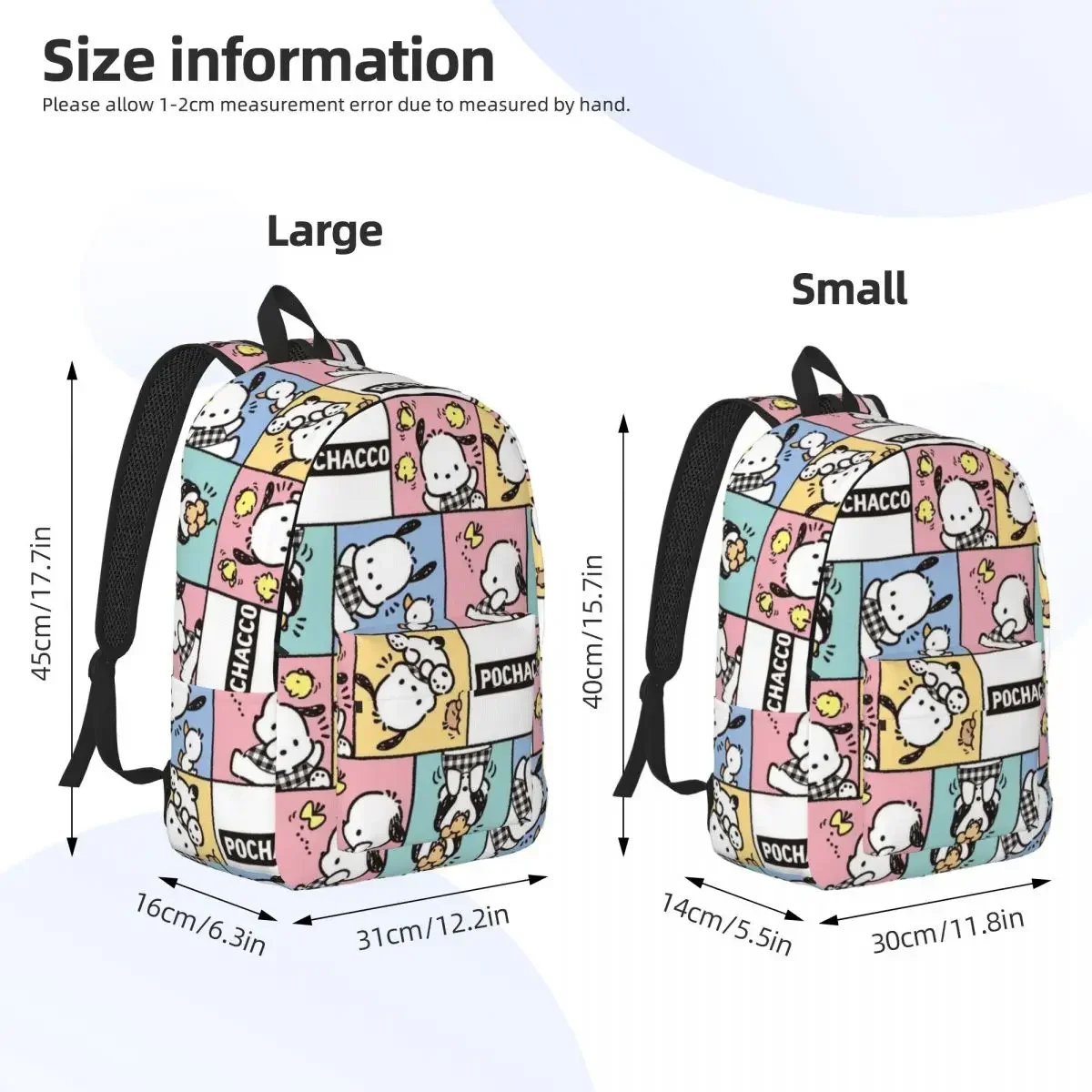 Pochacco Paterrn Backpack for Men Women Cool Student Work Daypack Cartoon Dog Laptop Computer Canvas Bags Gift