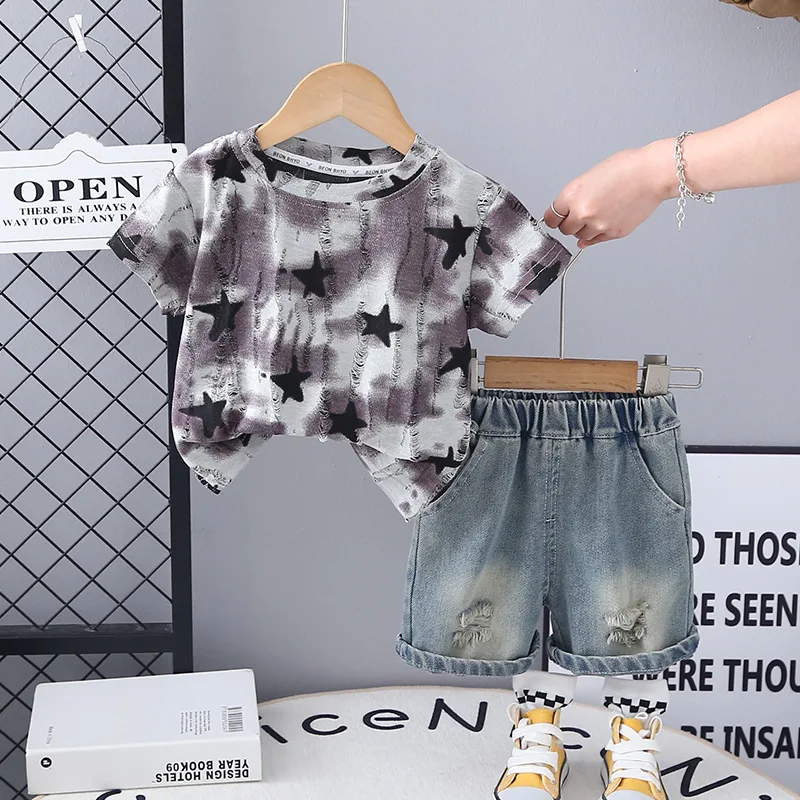 Baby Boy Sets Outfit Summer Toddler Boys Clothes Fashion Casual T-shirt + Pants 2pcs Kids Suits Children Clothing Sports Set