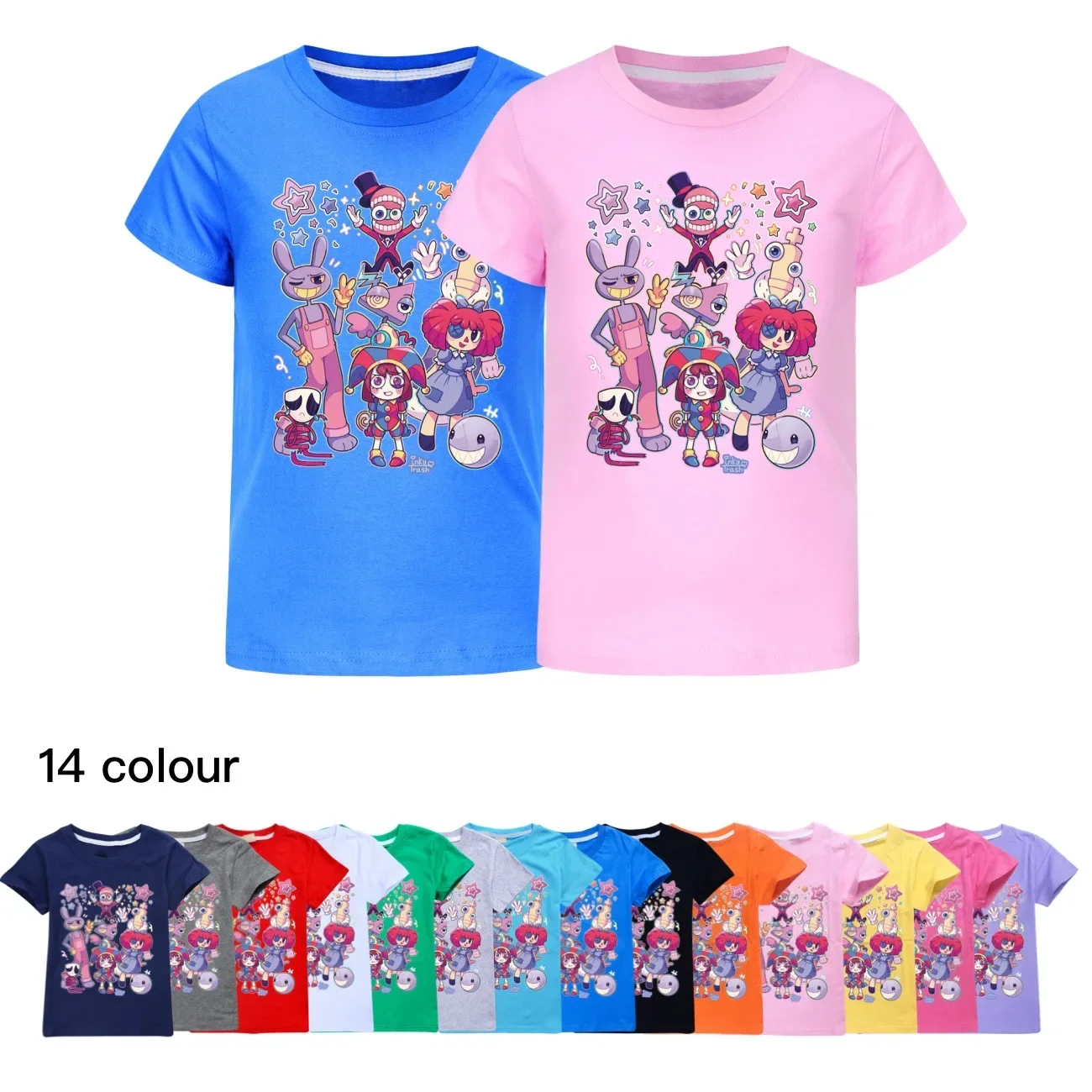 Summer Kids Short Sleeve T-shirt The Amazing Digital Circus Cotton Tshirts Girls Clothes For Boys Tee Costumes kawaii Shirt 2895