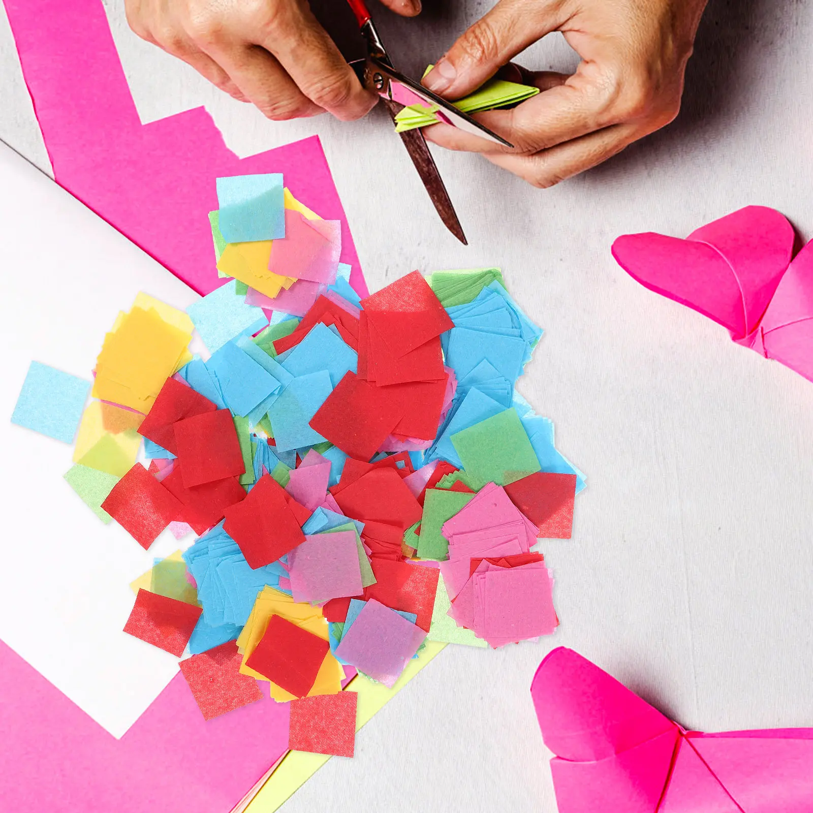 Papercraft Supply Confetti - Tissue Paper Squares Thin Mosaic Lightweight