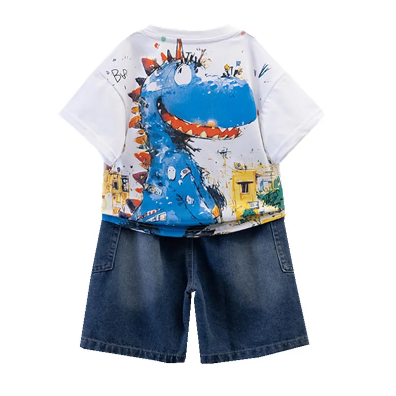 Toddler Boy Summer Clothes Set Dinosaur Costume for Children Tweens Tshirt Shorts 2PCS Outfit Suit Kids Casual Dinosaur Clothing