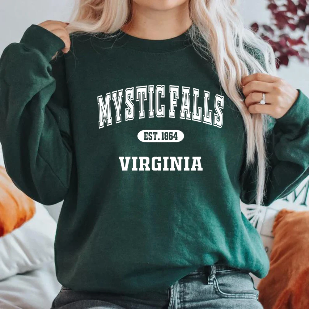 

Толстовка TVD Mystic Falls, толстовка с круглым вырезом и принтом «Братья Сальваторе», толстовка с капюшоном для женщин и мужчин, пуловеры с длинными рукавами, повседневный топ
