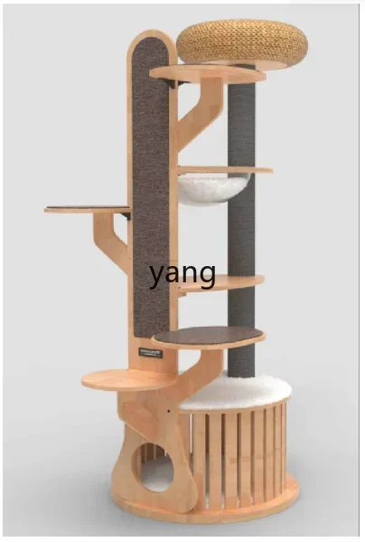 LMM cat litter cat tree integrated Internet celebrity vertical does not occupy a large  rubber solid wood