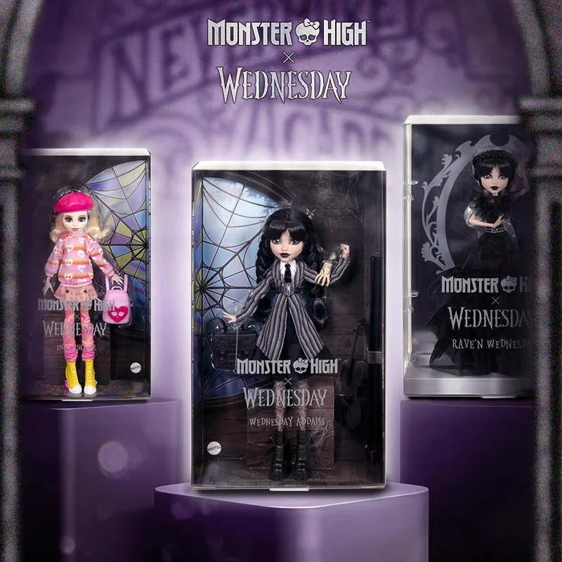 

Аутентичная кукла Monster High Wednesday, коллекционная фигурка для взрослых, игрушка на тему средней школы, подарок, куклы и аксессуары BJD