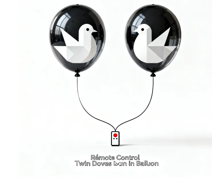 ‌Party Illusions Twin Doves in Balloon - Wireless Remote Control Magic Trick, Instant Dove Appearing Gimmick for Magicians Stag