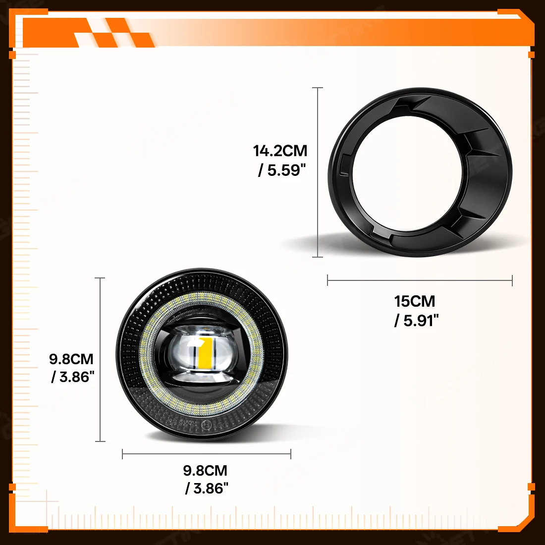 Car Fog Lamp Assembly For Chevy Camaro 2010 2011 2012 2013 LED Angle Eye Front Headlight With Covers Switch Wiring Accessories view 5