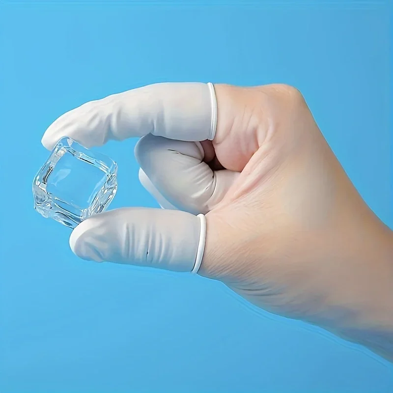 100 pezzi guanti protettivi monouso per la punta delle dita in gomma naturale antiscivolo antistatico in lattice per le dita strumento durevole per la punta delle dita