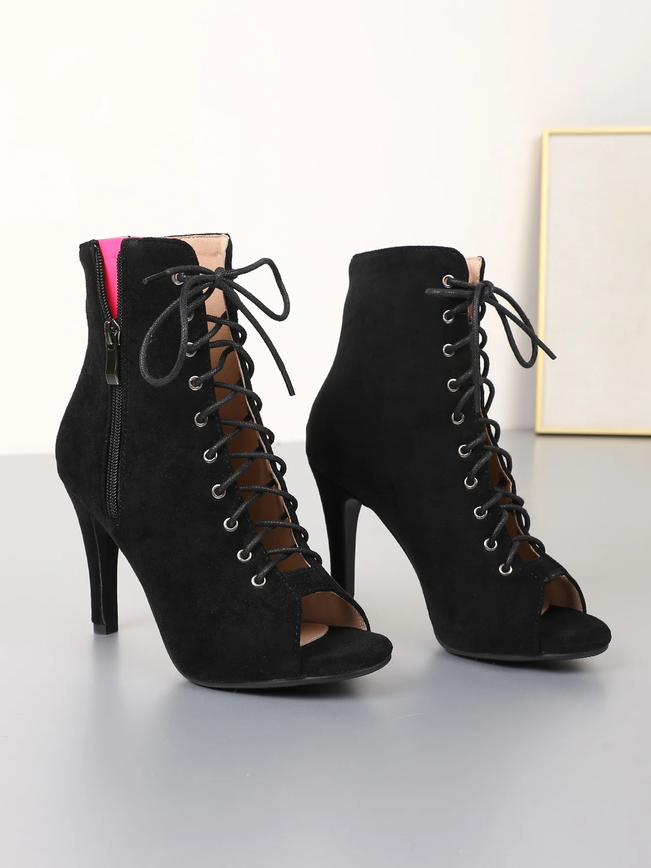 2023 New Sexy Party  Lace-up Boot Stilettos Jazz Dance Slipery Sole Customizable For Latin Dancing Sexy Stilettos Booties