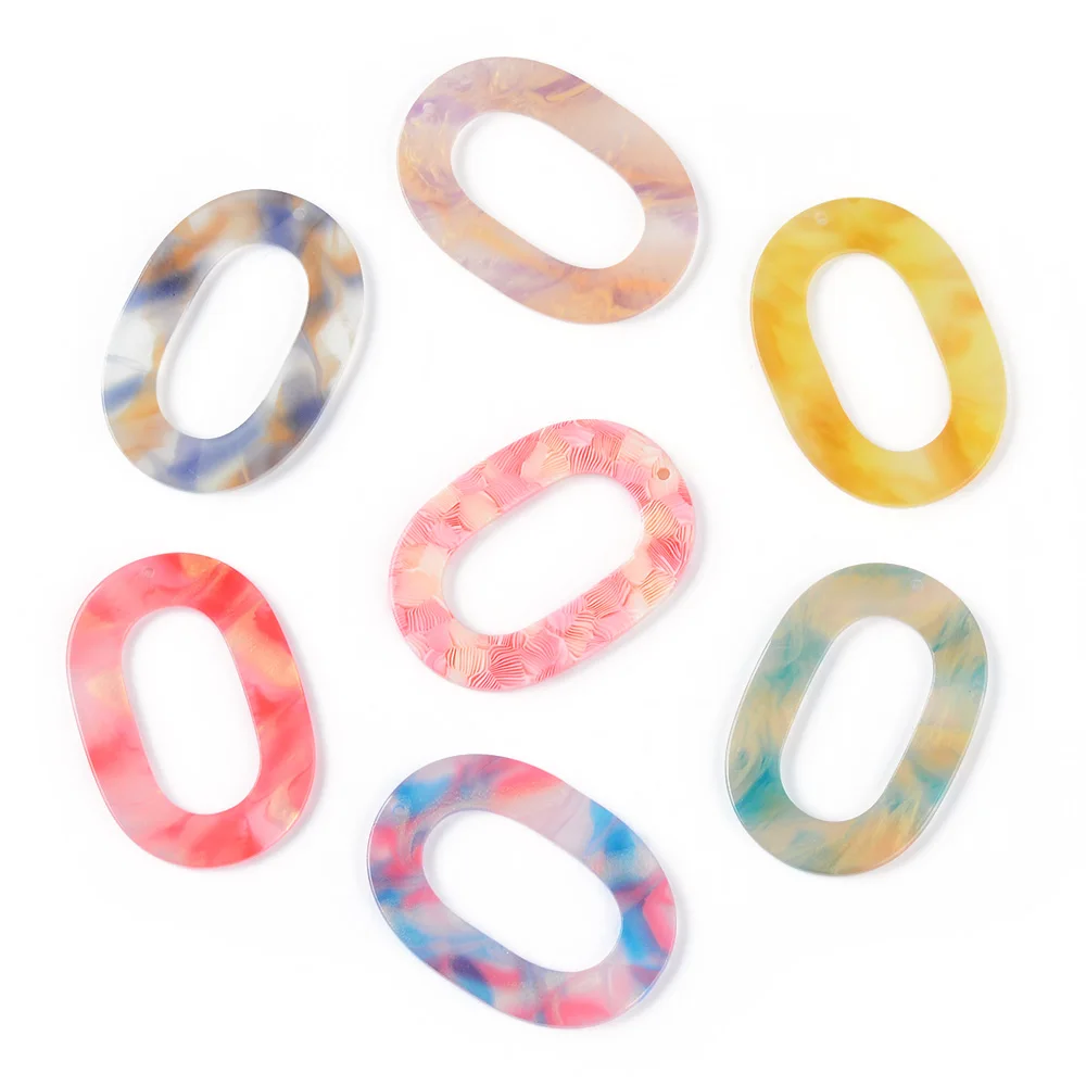 12PCS Oval Acetate Sheet Earring Accessories Hand Made Earrings Making Connectors DIY Pendant Jewelry Findings Components Charms