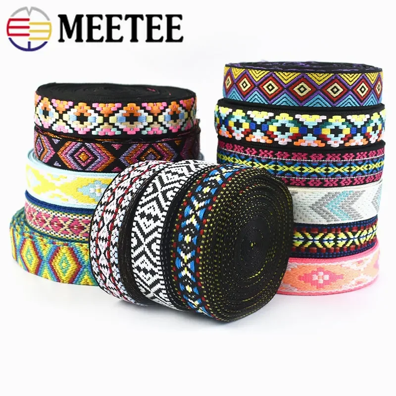 8Meters 25mm 0.8-1.5mm Thicken Polyester Jacquard Webbings For Bags Sewing Binding Ribbons Band DIY Clothing Craft Accessories