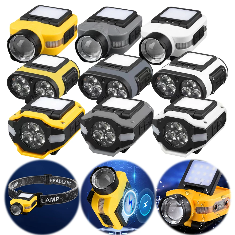 Sensor COB LED Headlamp USB Rechargeable LED Headlight Waterproof Ultra Bright LED Clip on Cap Light for Outdoor Fishing Camping