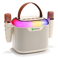 NewRixing wireless karaoke machine,Bluetooth Speakers with 2 mics,Wireless Speaker,13W,Supports Bluetooth/USB/TF/AUX connections