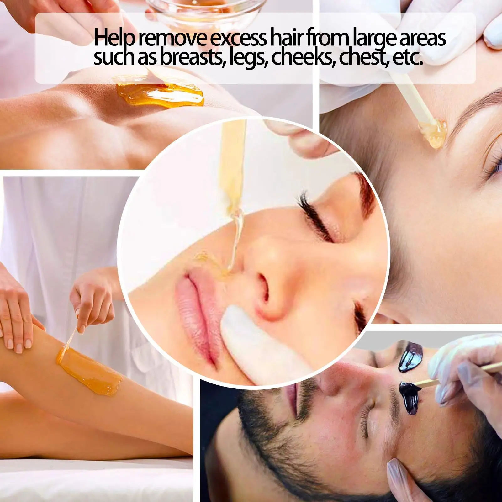 50 قطعة من ملعقة الشمع الخشبية لأداة إزالة شعر الوجه وذراع الساق