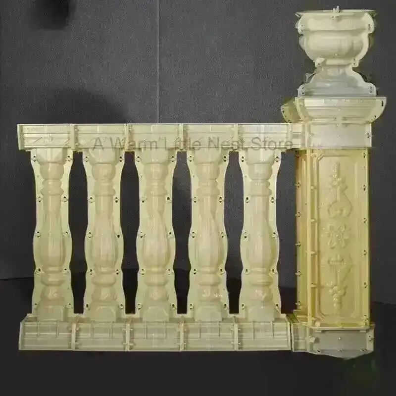 Mold Villa Roman Line Column European Handrail Balcony Guardrail Cast-in-place Vase Column Cement Railing Mold Outdoor Tonnelles
