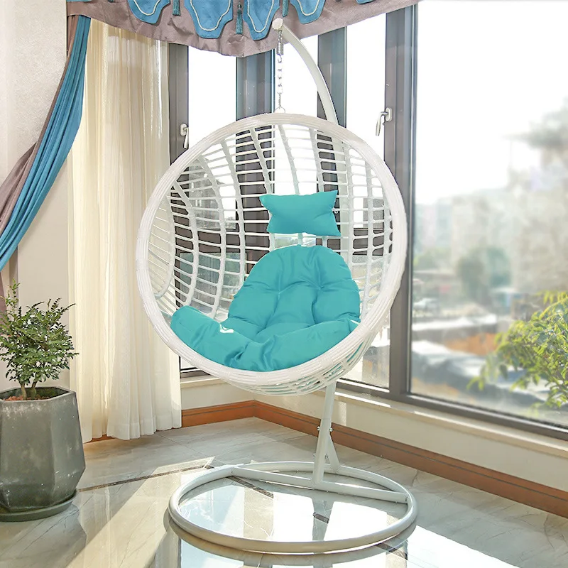 Balcony Hanging Basket Swing Hanging Chair Indoor Rocking Chair Swing Household Hanging Blue Rattan Chair Bird