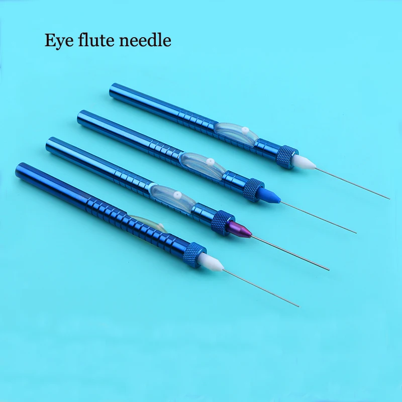 Ophthalmic ขลุ่ยเข็ม TITANIUM Alloy Eye ตรง Flush พร้อมหลอดซิลิโคนเครื่องมือ 20G23G25 Eye Instrument