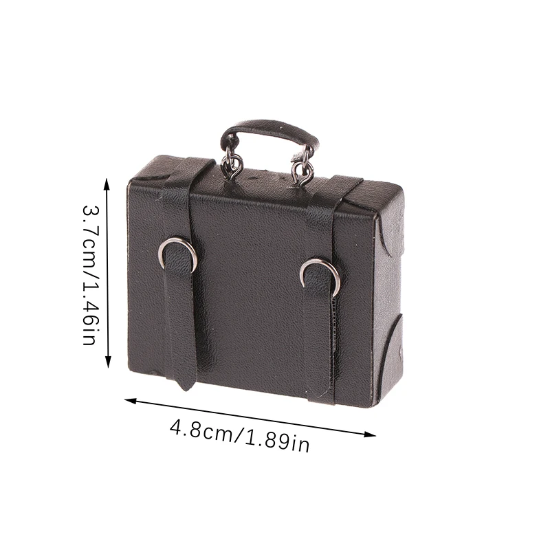 1:12 Dollhouse Miniature Leather Luggage Trunk Suitcase Vintage Hand Bag Briefcase Home Model Decor Toy Doll House Accessories