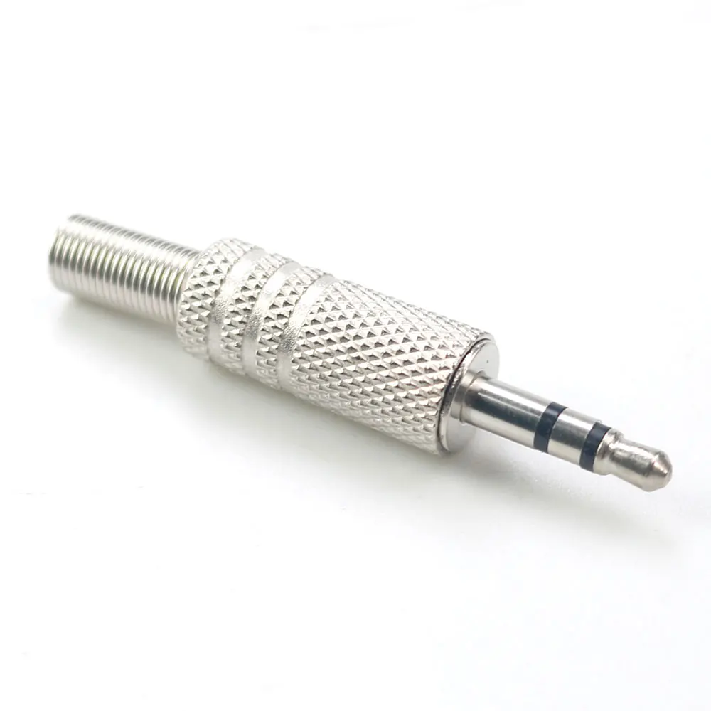 1pcs 3 Poles 3.5mm jack Plug Connector Stereo Metal 3.5 Plug & Jack Adapter With Spring Solder Wire Terminals