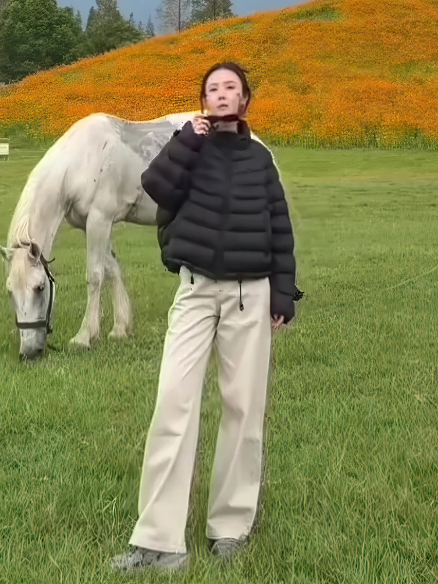 

Bla ort Du down Jaet Women's Faion Stand Collar 90 White Du Feather Warm Outerwear Autumn Winter Small Size