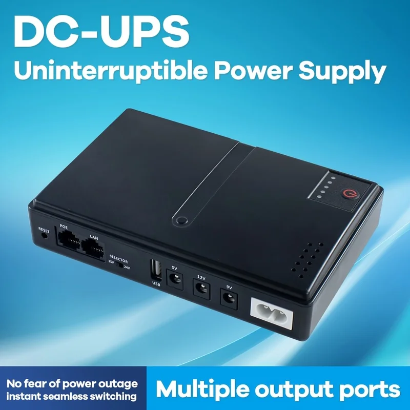Battery free 5V/9V/12V mini DC UPS uninterruptible power supply, suitable for backup power supply of routers/modems/security cam