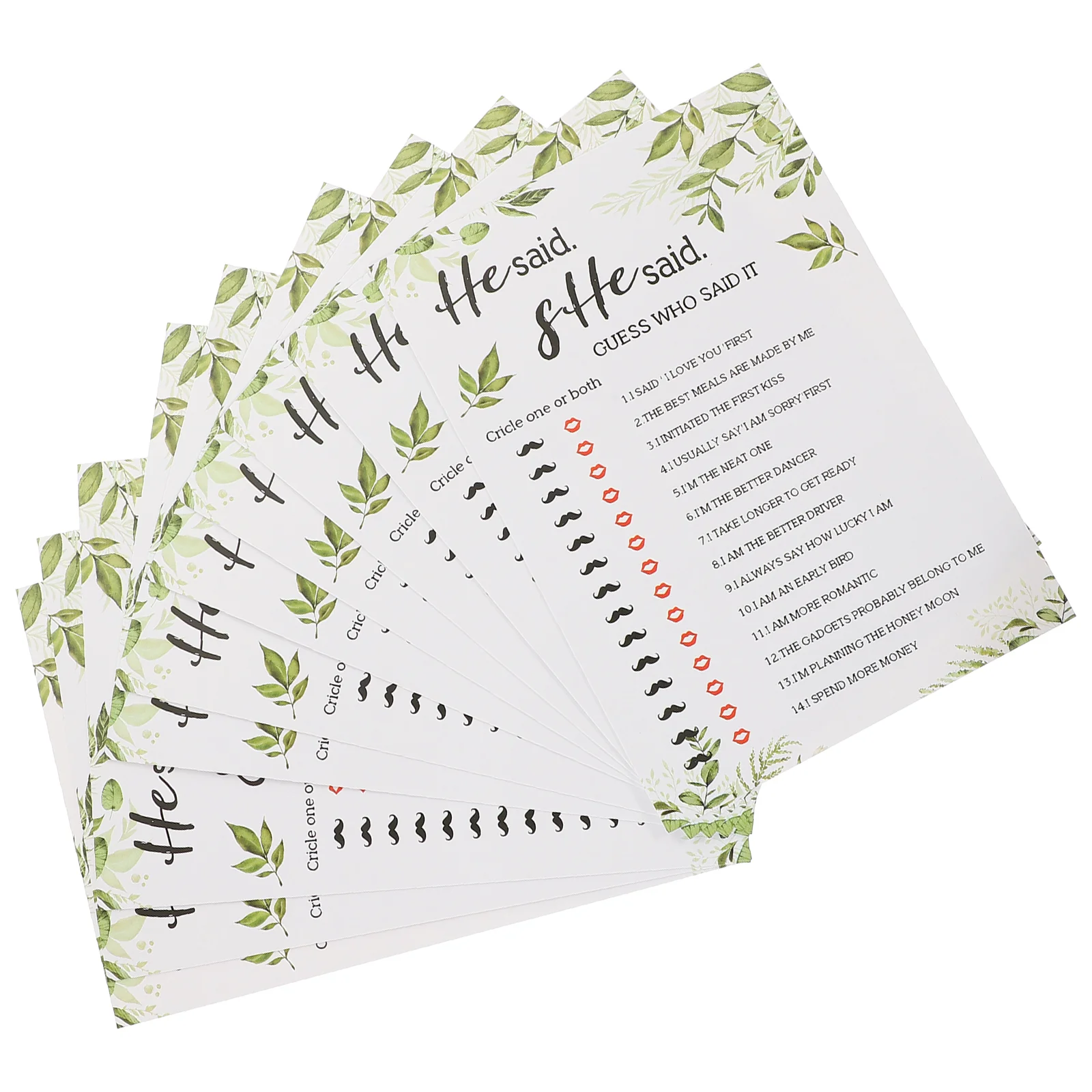 10 Pcs Bridal Game Cards for Bachelorette Relationship Modern Shower Night Engagement Party