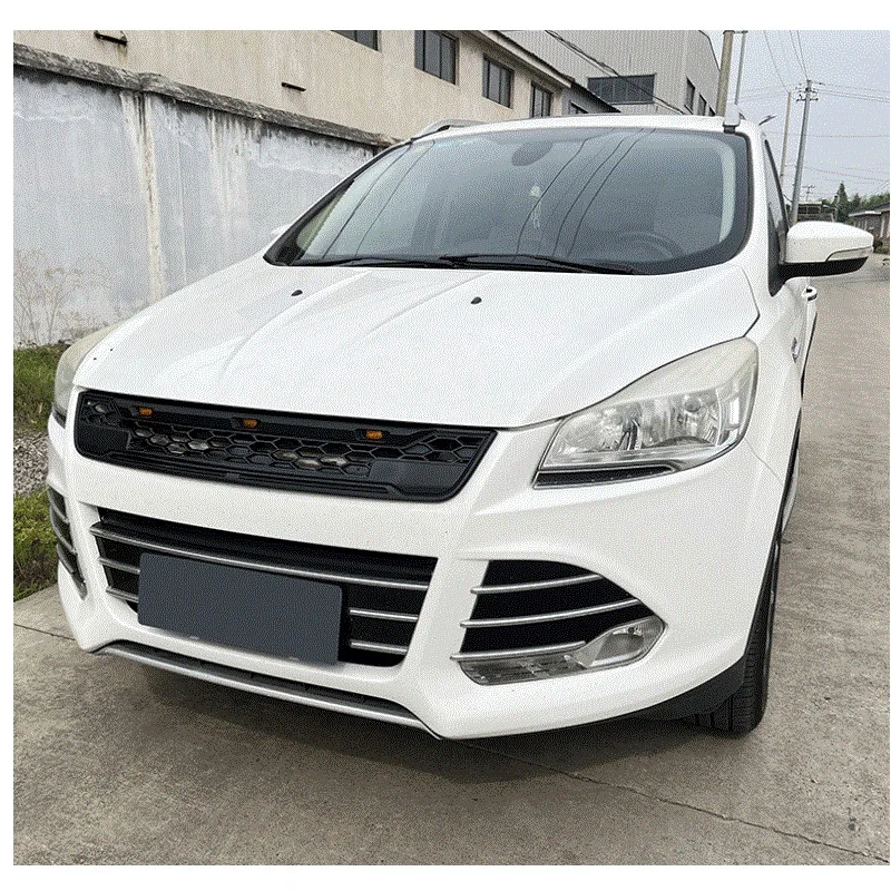 Modified Front Racing Mesh Mask Grille Fit For Kuga Escape 2013 2014 2015 Abs Grill Grills Auto Front Bumper Accessories
