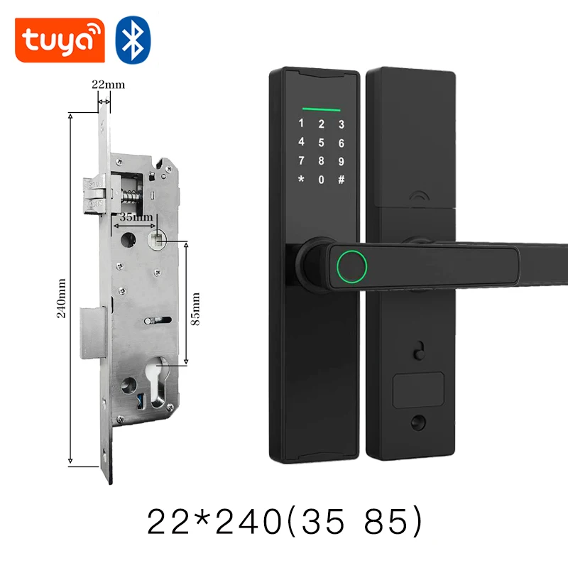 Nieuw slim deurslot met Bluetooth-compatibel Tuya APP Digitaal elektronisch slot Smart Home Houten deurslot Biometrische vingerafdruk