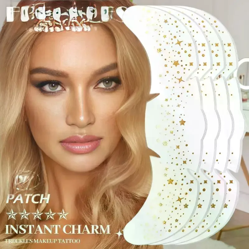 Hot Rose Gold Freckles Temporary Tattoo Stickers Hot Stamping Freckles Makeup Patches Face Makeup - view 3