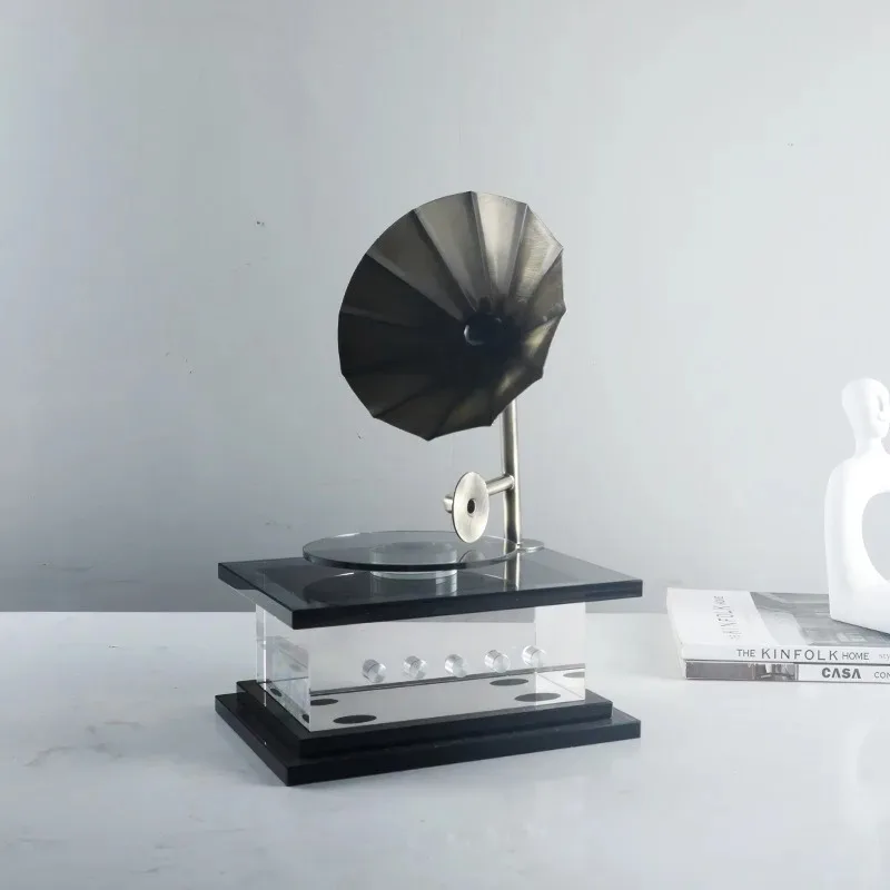 Crystal Vintage Gramophone CD Player Ornaments