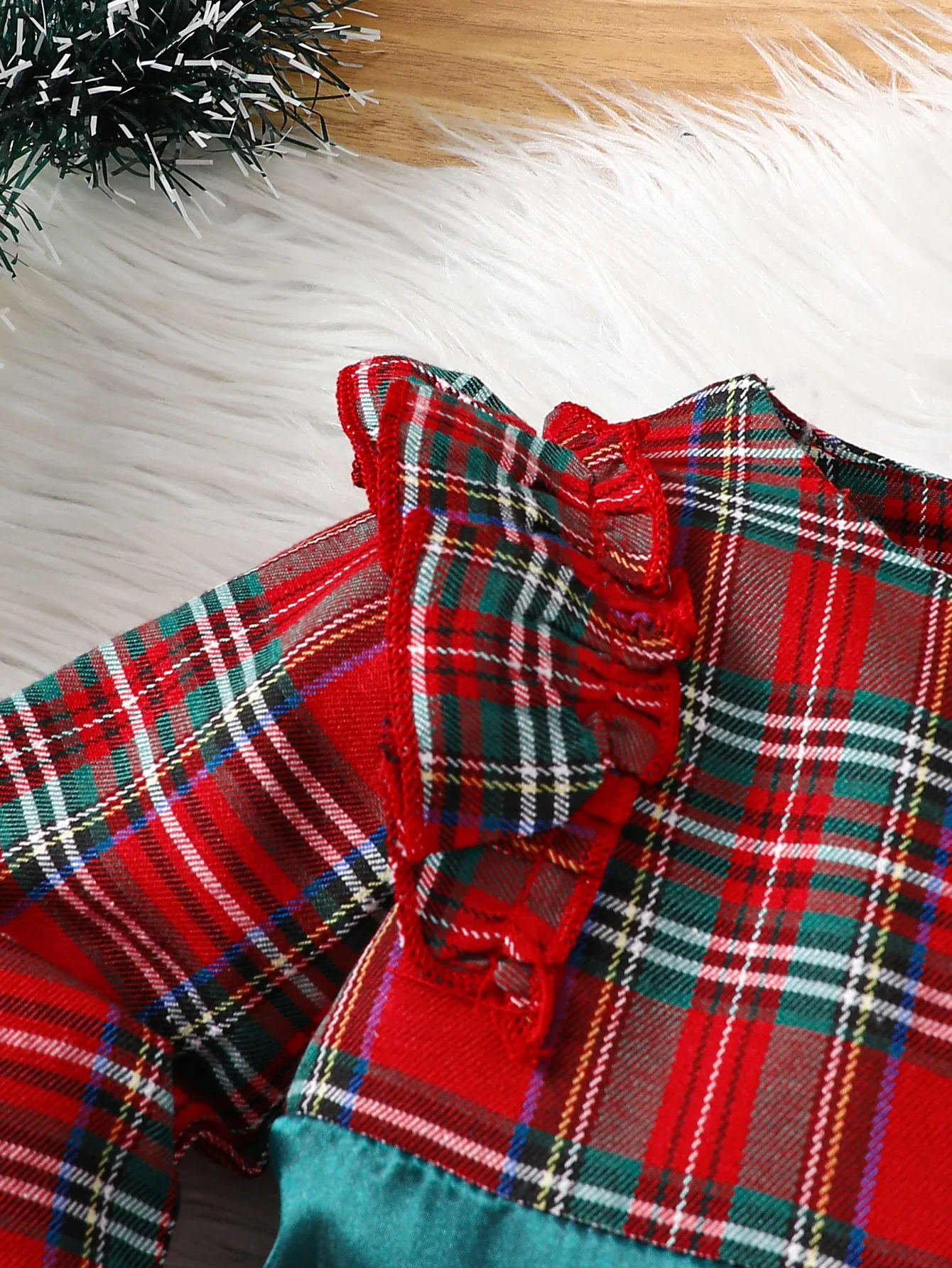 2024 Christmas Baby Girls Dress New Kids Toddler Long Sleeve Plaid Bow Tulle TuTu Party Dresses Children Princess Xmas Costumes