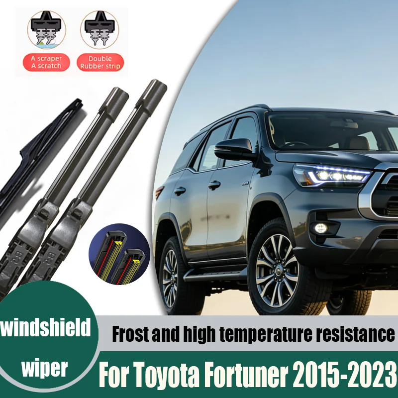 For Toyota Fortuner 2015-2023 2016 2017 2018 2019 Wiper Front&Rear Wiper Blades Windshield Windscreen Window Brushes 22"+16"+12"