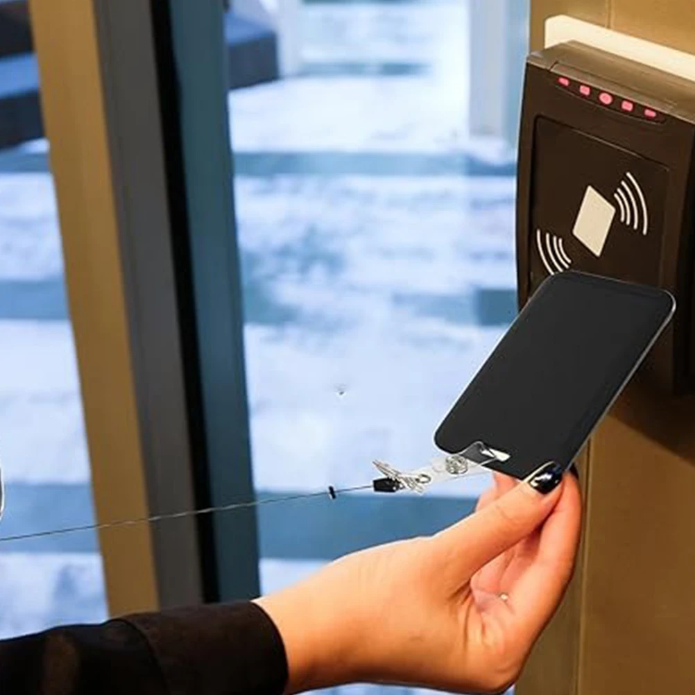 

8pcs Black Card Sleeve Slide Open Id Badge Holder Vertical Name Tag Protector For Work School Office Nurse Use