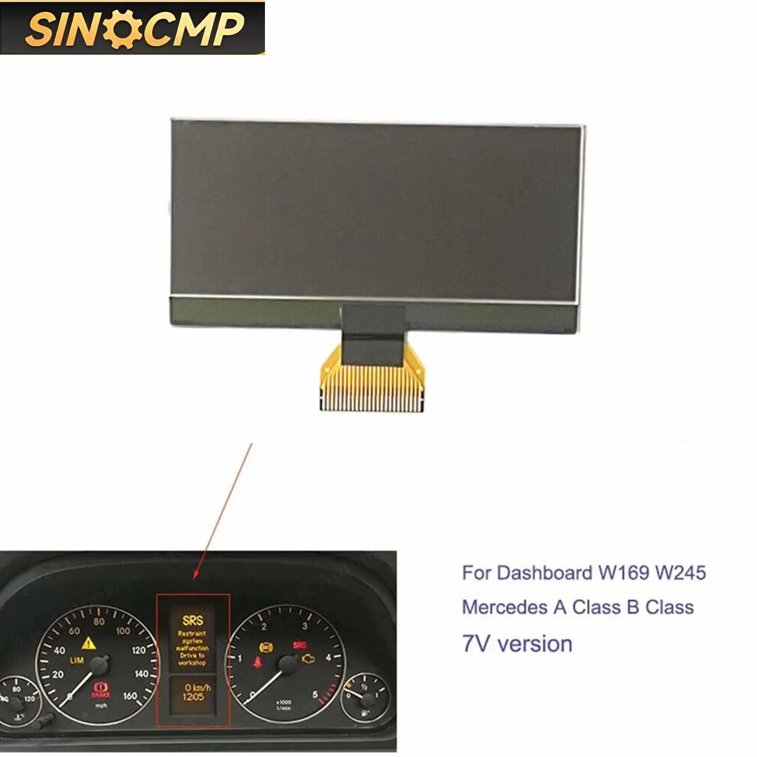 

Display ScreenFor Mercedes A/B-Class W169 W245 Dashboard 7 Volt Version Gauges Dash Panels Parts ﻿Automobiles Parts 1Pc