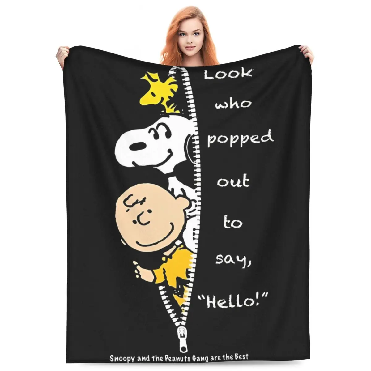 Arachidi Charlie Brown e Snoopy Coperta di flanella Coperta da tiro per divano Sedia Copriletto decorativo alla moda Copridivano