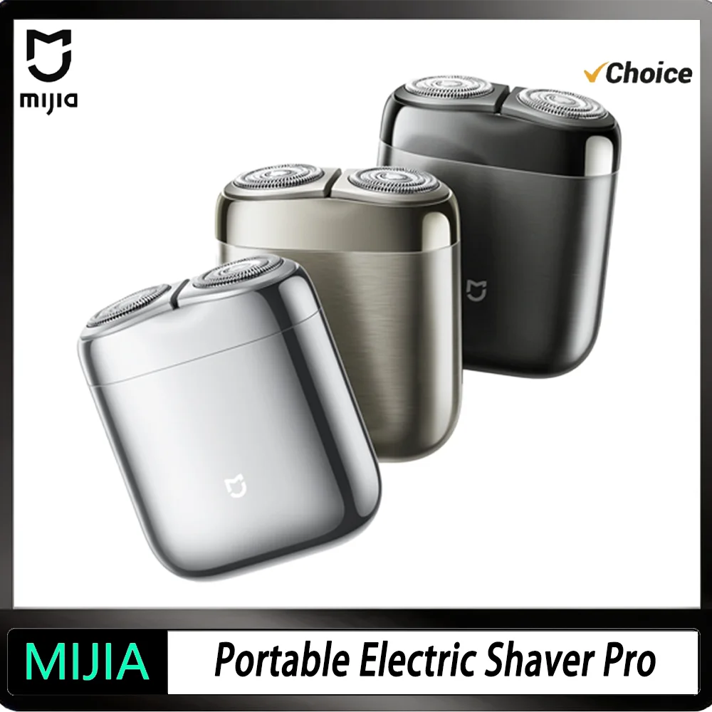 NEW MiJIA Portable Electric Shaver Pro Double Ring Ripple Blade Net   Stainless Steel Concave Blades  Smart Start-Stop Sensor
