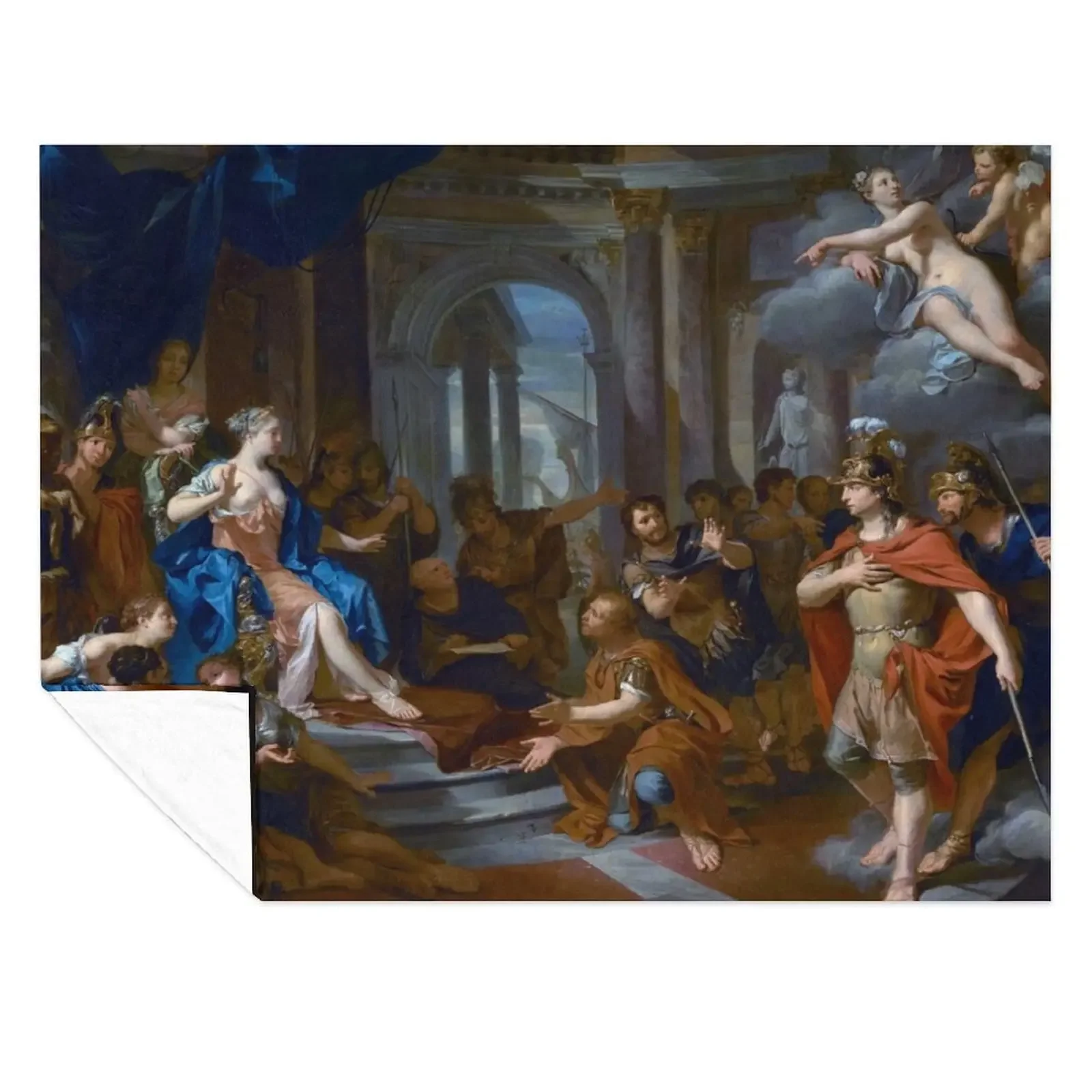 

Dido and Aeneas by Nicolas Verkolye (c 1719) Throw Blanket for sofa Camping wednesday Blankets