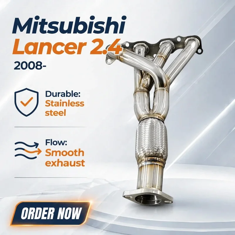 OEM Sport Exhaust Manifold Head for Mitsubishi Lancer 2.4 2008-2015 Performance Stainless Steel Car Exhaust Pipes Power Upgrade