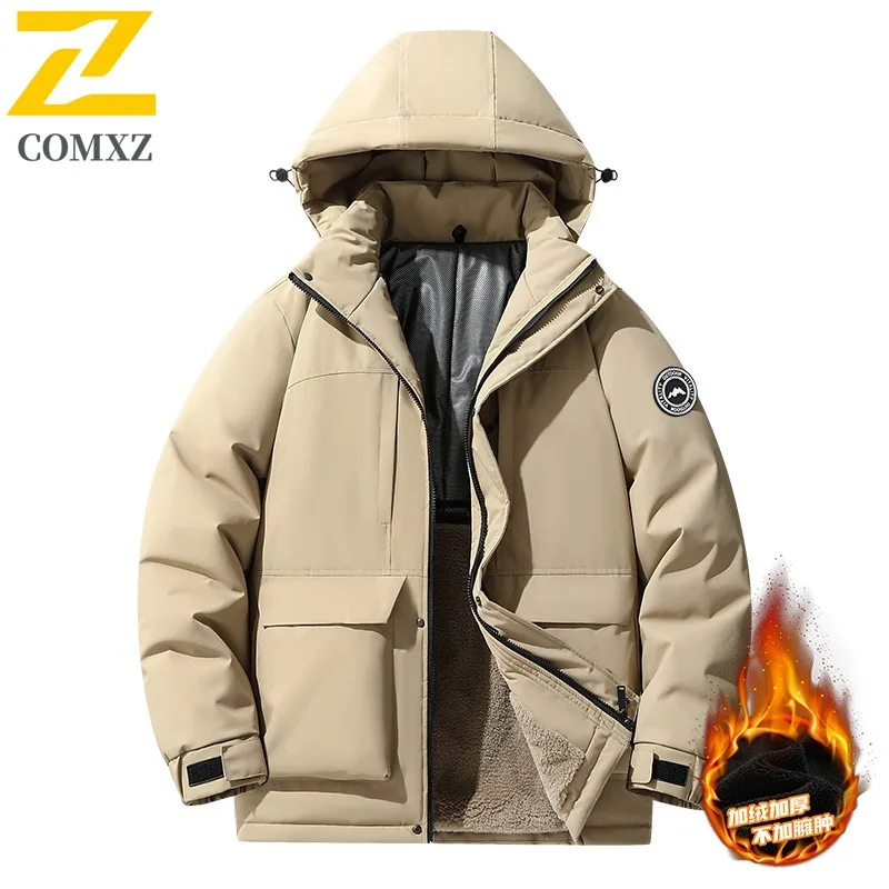 

COMXZ Men's Insulated Thickened Cotton-Padded Jacket Graphene Workwear Outdoor Cotton Coat Waterproof Windproof windbreaker 2025