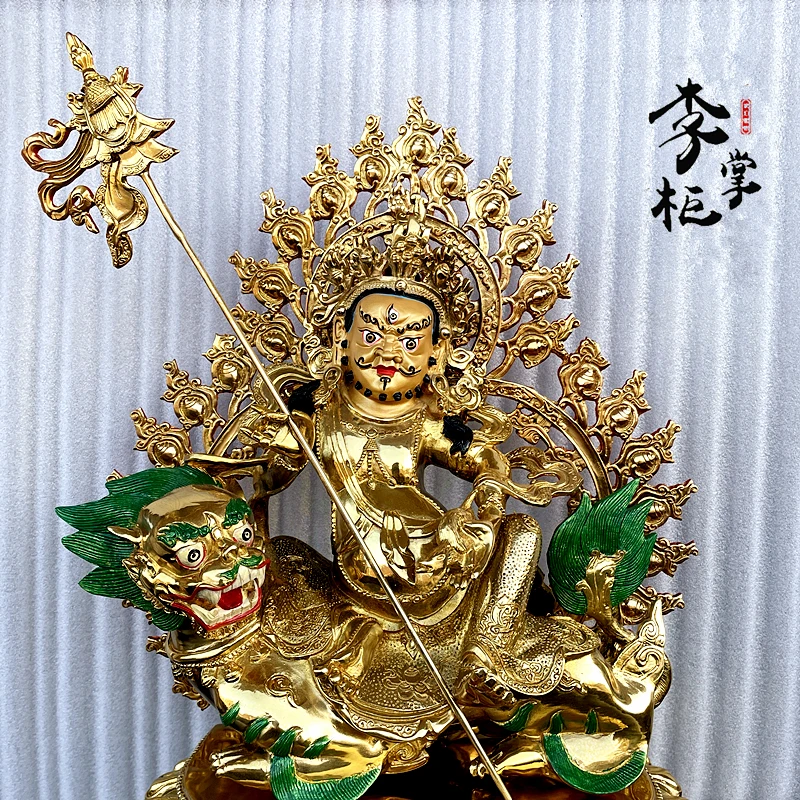 Shopkeeper Li Tibetan Tantra Nepalese Full Gilt Large Pure Copper Treasure Tianwang Buddha Statue Ornament God of Wealth Protect