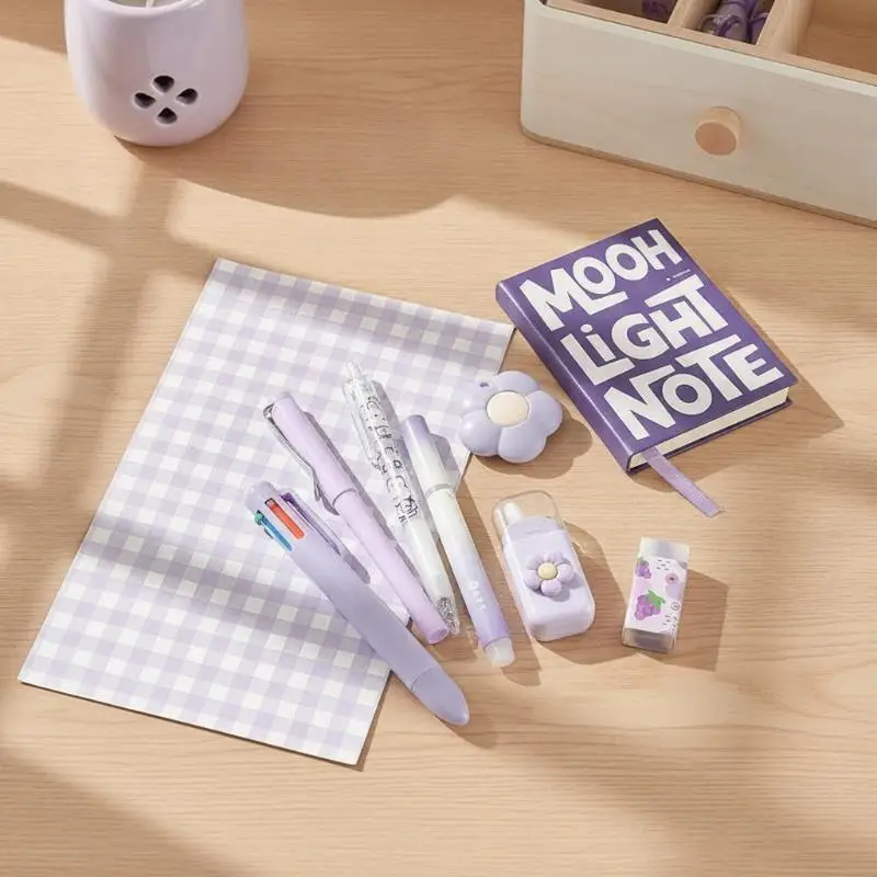 7-Pcs Stationery Set Premium Writing Supplies with Neutral Pens Suitable for Student Daily Study & Graduation Gifts